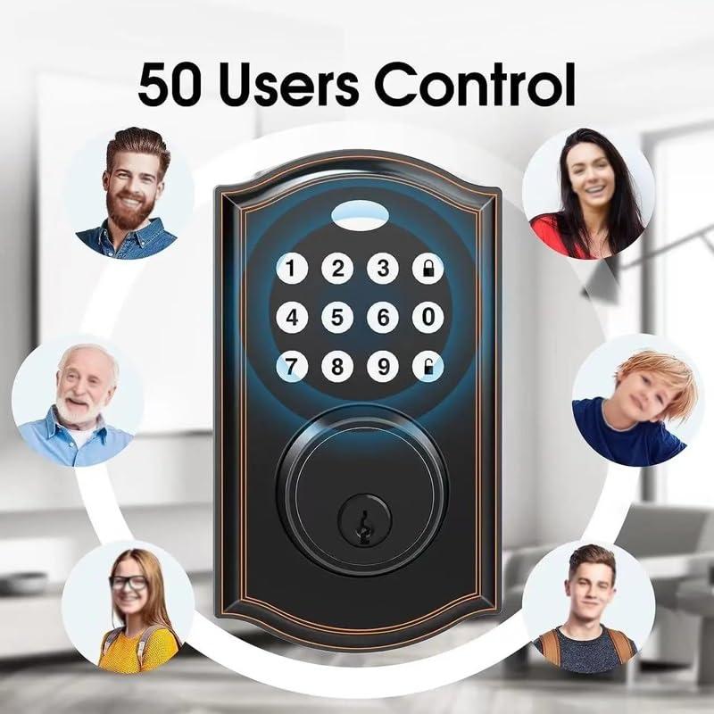 DUYHBAWRS-007 Keyless Entry Door Lock Electronic Door Lock with Keypad Smart Latch Lock with Automatic Lock Smart Lock