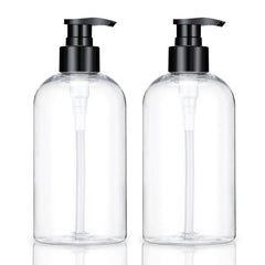 2-Pack BPA-Free Plastic Pump Bottles for Shampoo & Soap