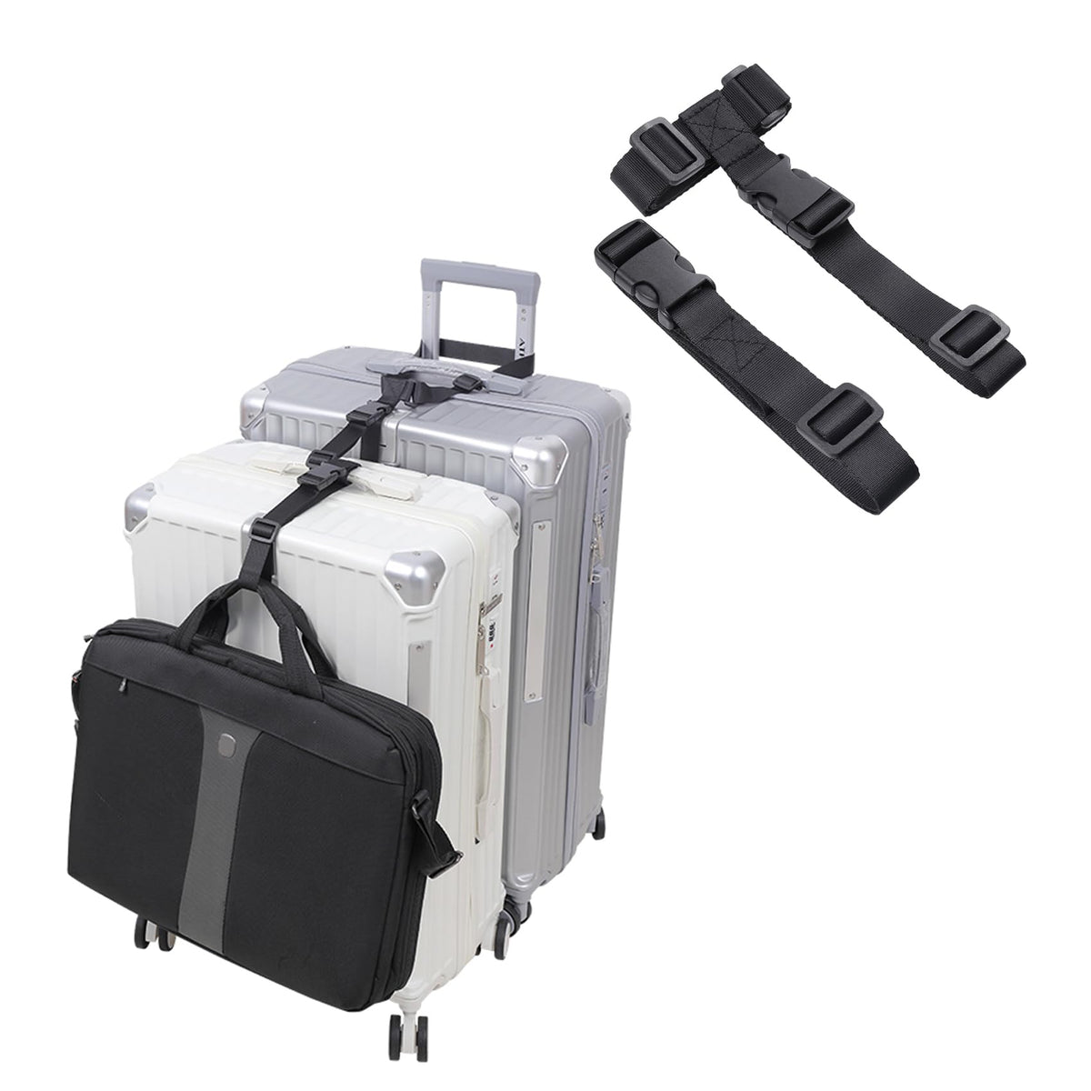 Vigorport Luggage Connector Straps for Suitcase, Add A Bag Suitcase Belt