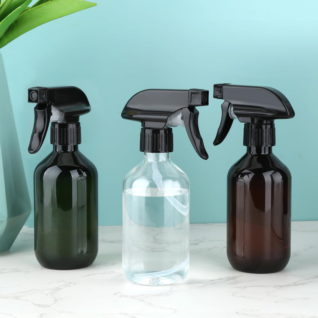 Arkeiliy 2-Pack Leakproof Spray Bottles (300ml/10oz) - Adjustable Nozzle for Fine Mist & Jet Stream | Premium Refillable Plastic Bottles for Hair Styling, Plant Misting, Cleaning Solutions