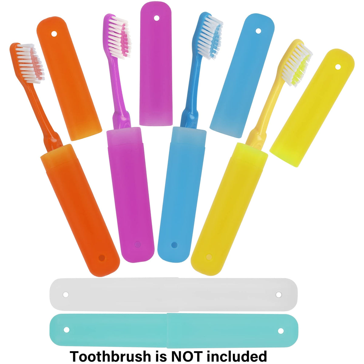 Cllayees 6 Pcs Travel Toothbrush Case Holder, Breathable Portable Toothbrush Container, Multiple Color Clear Toothbrush Holder for Home Trip Camping