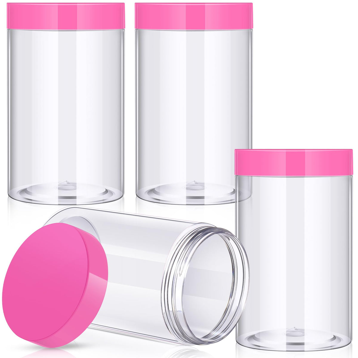4-Pack Wide-Mouth Plastic Travel Jars with Lids