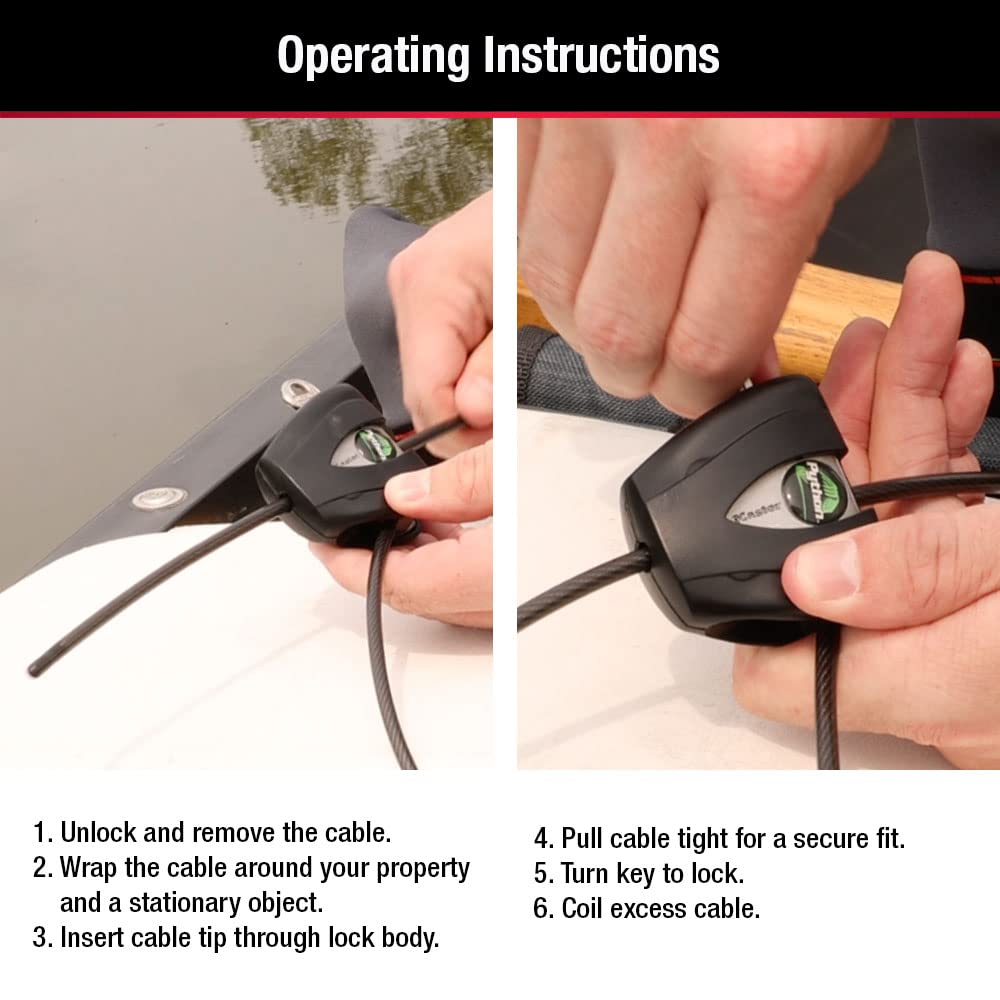 Master Lock Python Cable Lock, Cable Lock with Keys, Trail Camera and Kayak Locking Cable