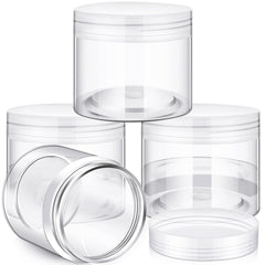 4-Pack Wide-Mouth Plastic Travel Jars with Lids