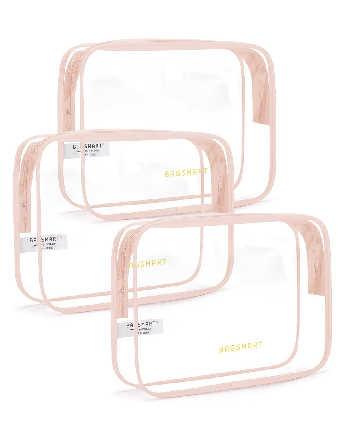 BAGSMART Clear Toiletry Bag, 3 Pack TSA Approved Toiletry Bag Quart Size Bag