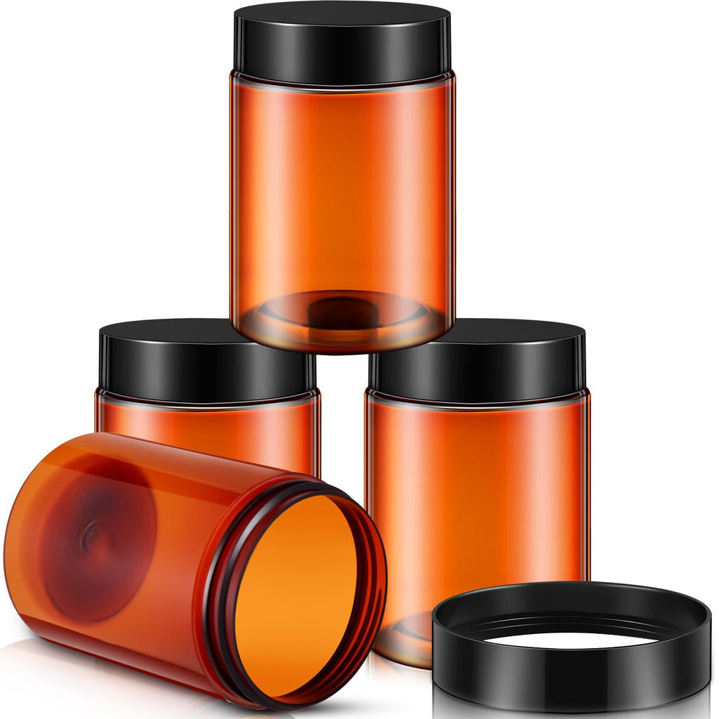 Patelai 4 Pcs Plastic Jars Wide Mouth with Lids
