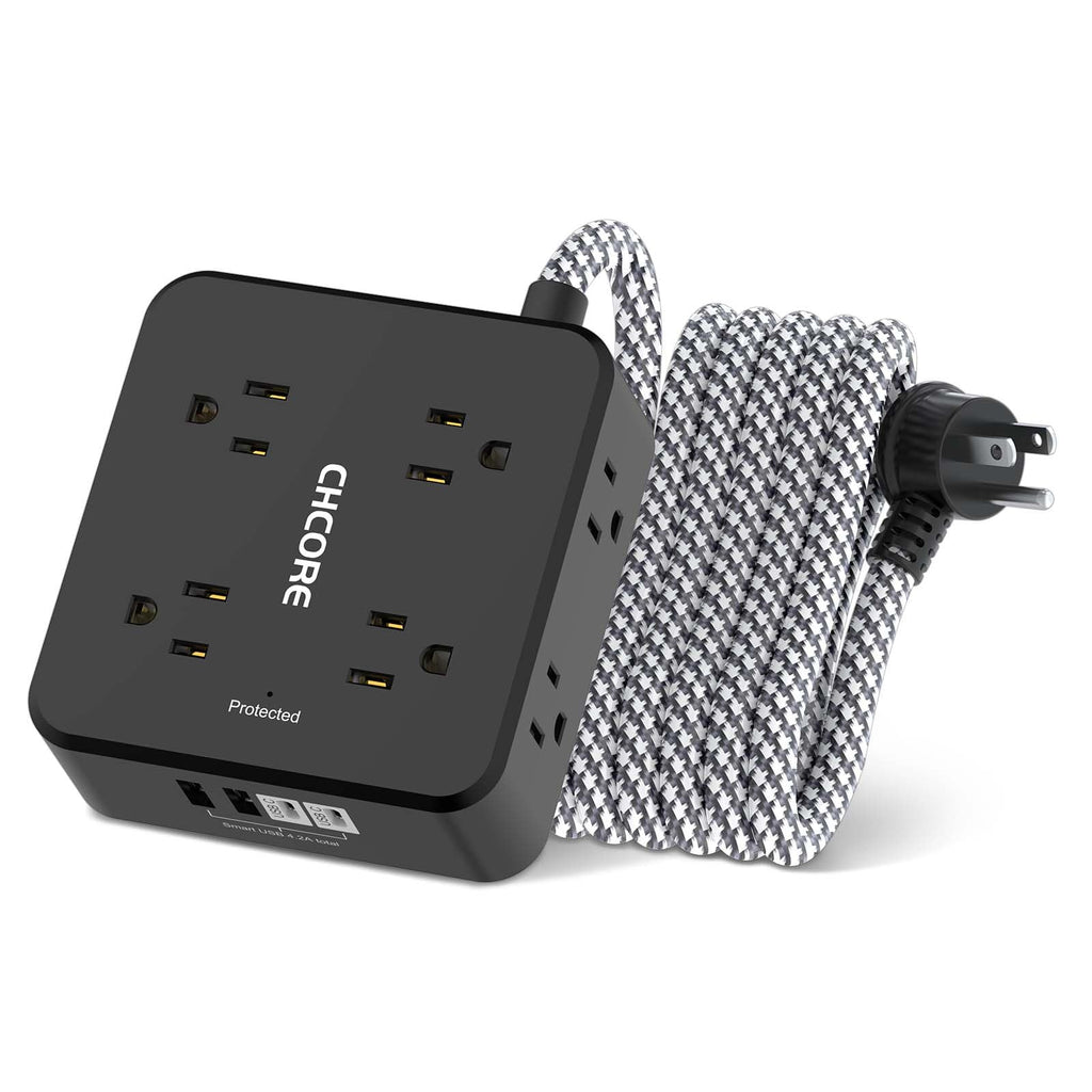 Surge Protector Power Strip - CHCORE Extension Cord with 8 Outlets with 4 USB (2 USB C) Charging Ports