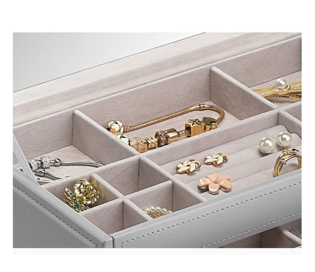 YUSIWOAL Jewelry Box Jewelry Box Storage Large Capacity Multi-Layer Leather Jewelry Case For Studs Earrings Rings Necklace Watch Organizer Jewellery Organizer