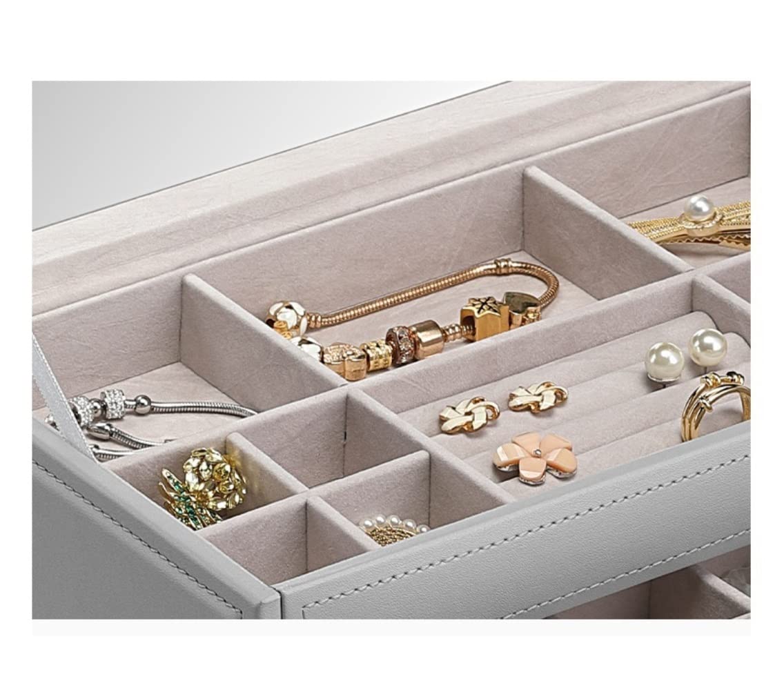 YUSIWOAL Jewelry Box Jewelry Box Storage Large Capacity Multi-Layer Leather Jewelry Case For Studs Earrings Rings Necklace Watch Organizer Jewellery Organizer