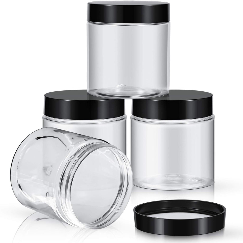Patelai 4 Pcs Plastic Jars Wide Mouth with Lids