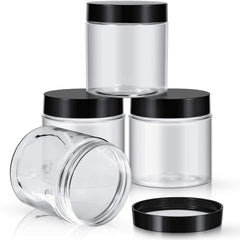 4-Pack Wide-Mouth Plastic Travel Jars with Lids