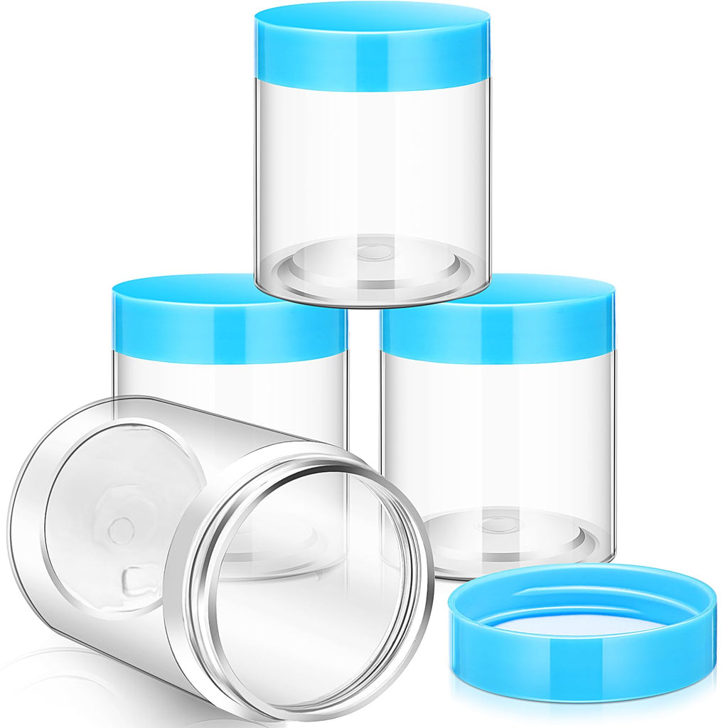 Patelai 4 Pcs Plastic Jars Wide Mouth with Lids