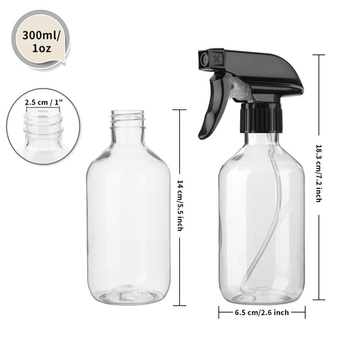 2-Pack 10 oz Leakproof Spray Bottles with Adjustable Nozzle