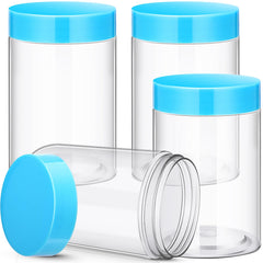 4-Pack Wide-Mouth Plastic Travel Jars with Lids