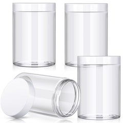 4-Pack Wide-Mouth Plastic Travel Jars with Lids