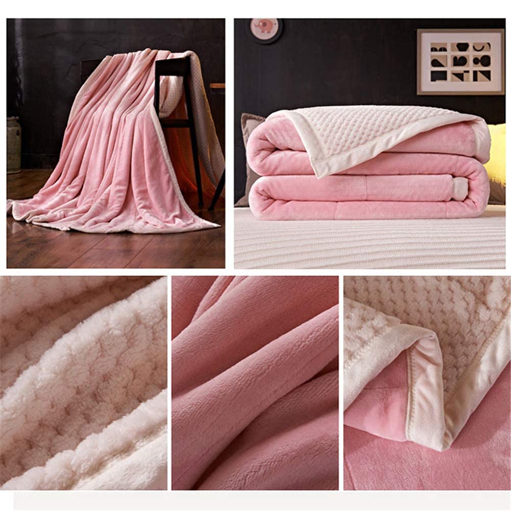 SDdPulse Bed Blanket Super Soft Fuzzy Plush Warm Cozy Microfiber Couch Double Reversible Throw Blankets Bedspread Quilts Pink 150200CM (Pink Full)
