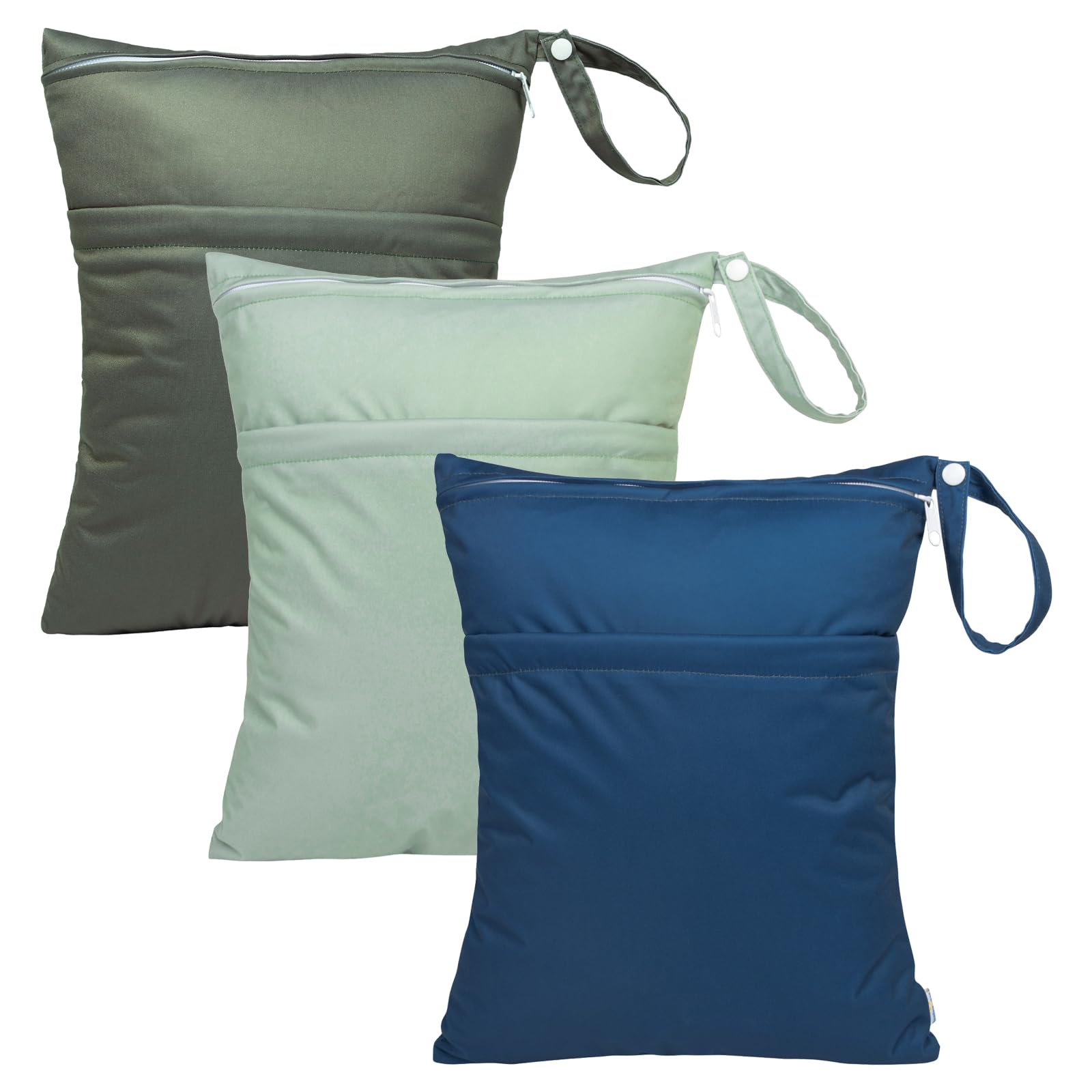 babygoal Wet Dry Bags for Baby Cloth Diapers, Washable Travel Bags, Beach, Pool, Gym Bag for Swimsuits & Wet Clothes with Two Zippered Pockets