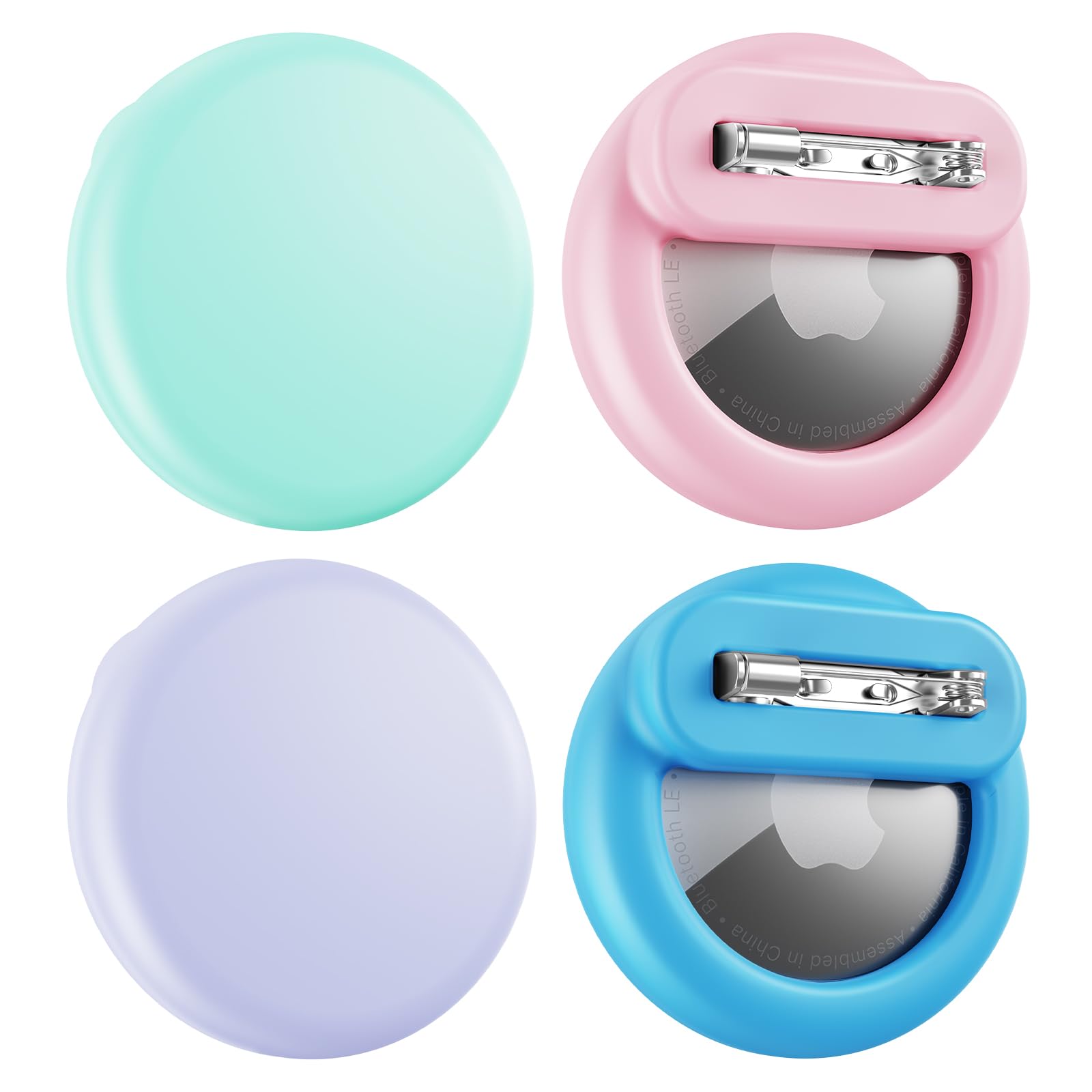 Bingcok AirTag Cover-4 Pack Apple Kids Hidden Case, AirTag Holder with Invisible Pin, Anti Lost, for Kids, Elderly, Luggage, Clothing