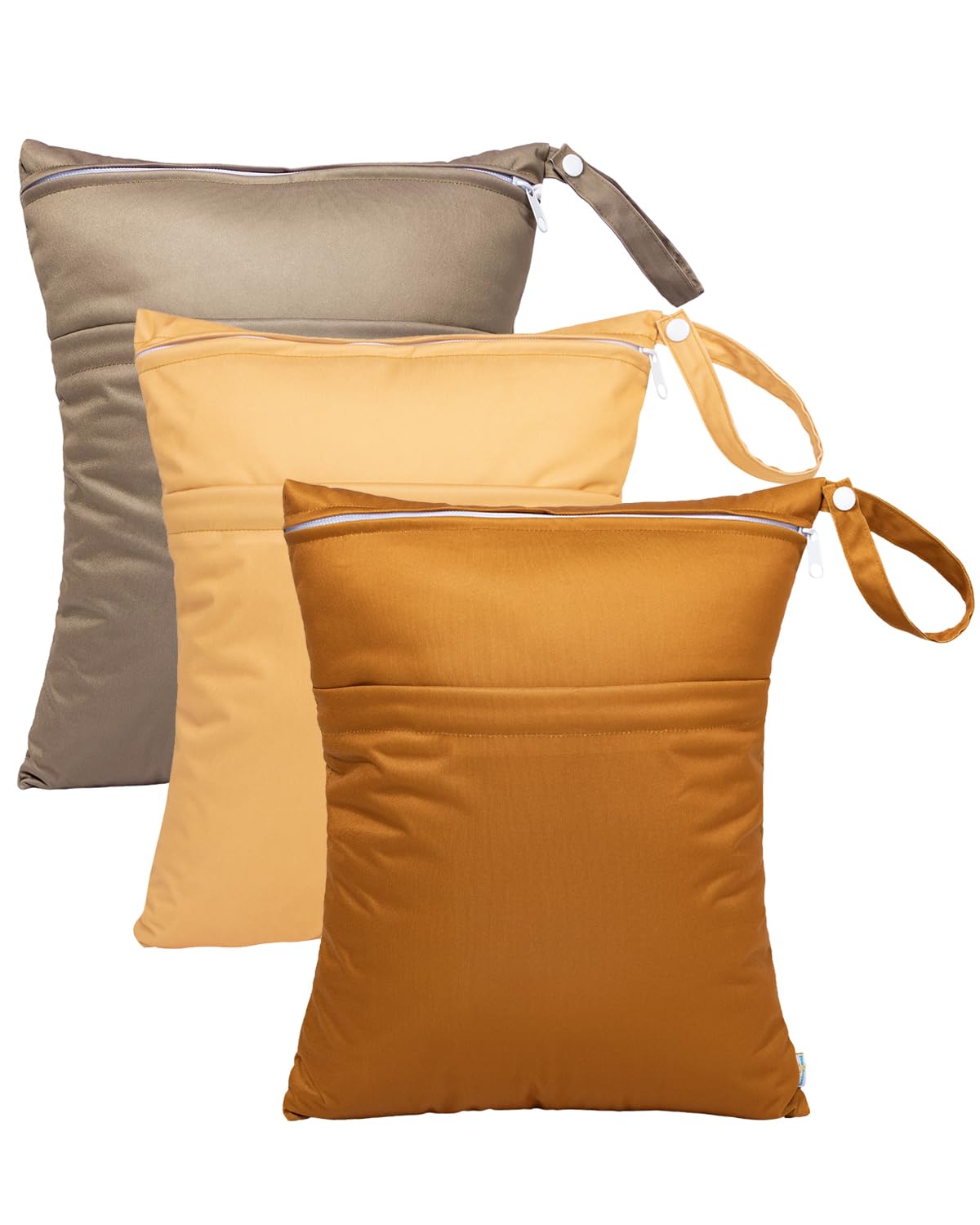 babygoal Wet Dry Bags for Baby Cloth Diapers, Washable Travel Bags, Beach, Pool, Gym Bag for Swimsuits & Wet Clothes with Two Zippered Pockets
