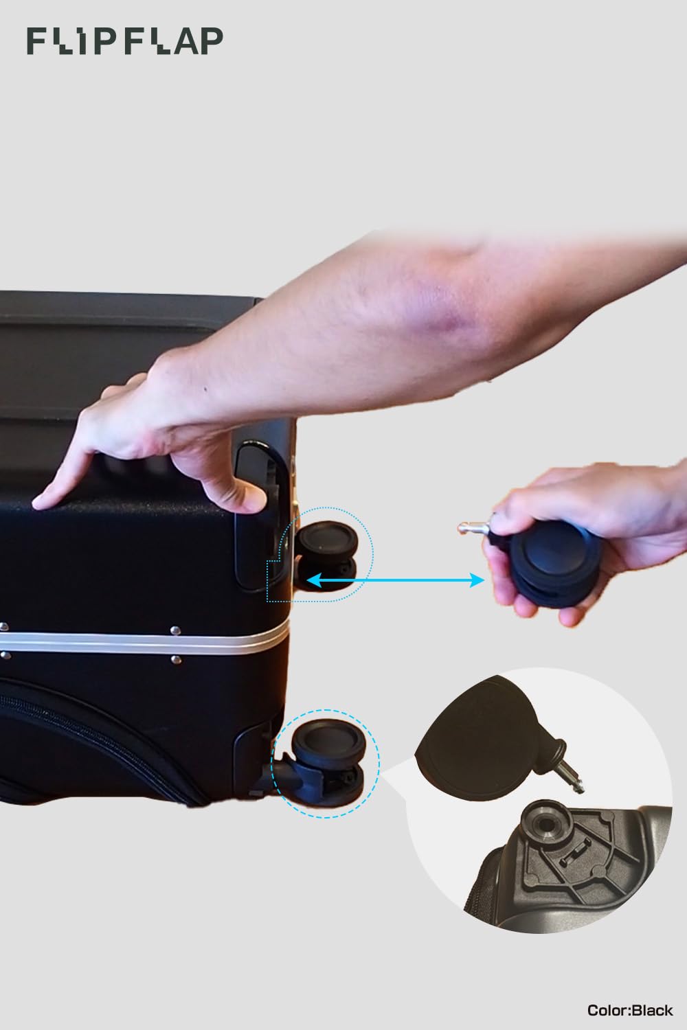 EDISON LAB FLIP The Suitcase That Turns Into a Shelf 47L Carry-On Lightweight Polycarbonate Silent Detachable Wheels TSA Lock Front-Open PC Cabin Approved for Business Travel Easy Caster Replacement