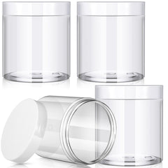4-Pack Wide-Mouth Plastic Travel Jars with Lids