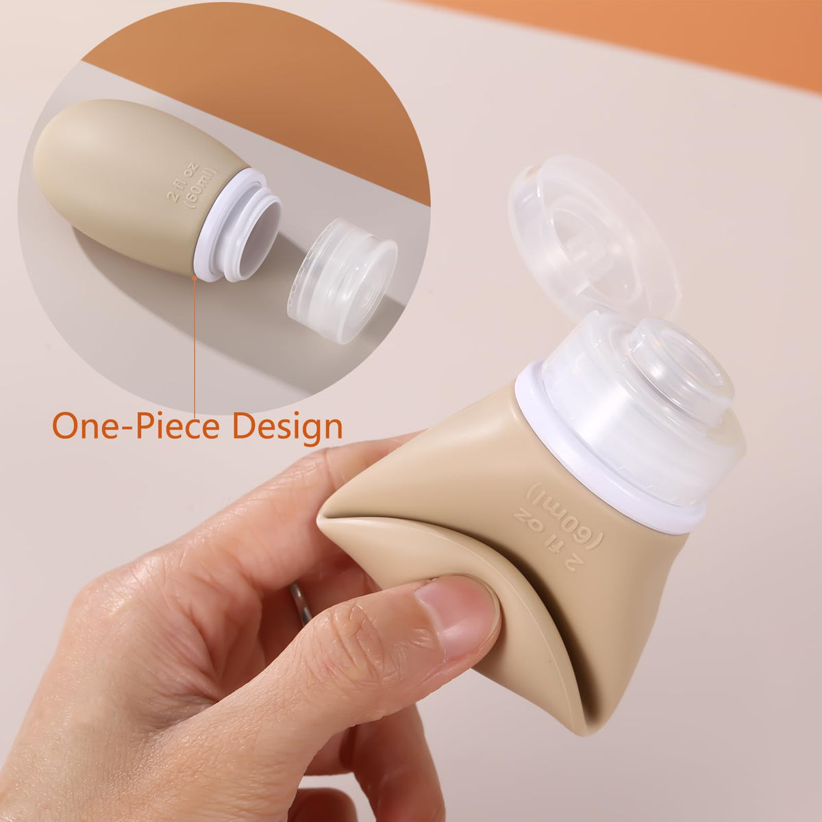Silicone Travel Bottles,4 Pack Leak Proof Liquid Squeezable Refillable Portable Travel Accessories/Cosmetic Containers,BPA Free,Travel Size Bottles for Toiletries Shampoo Conditioner Lotion