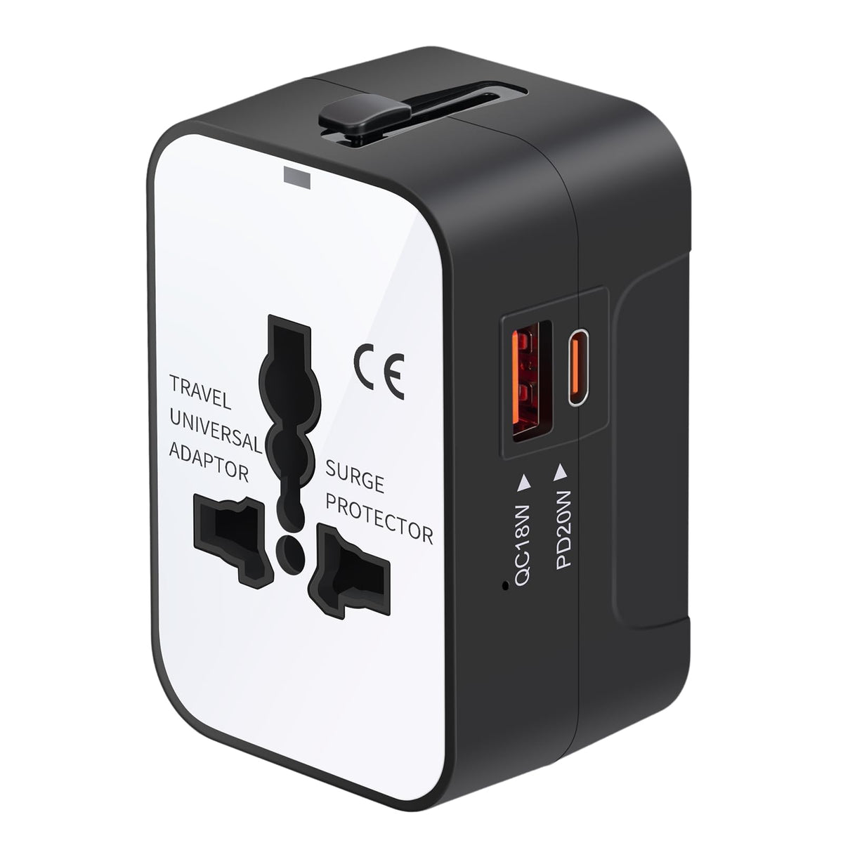 Travel Adapter with USB C, Universal All in One Worldwide Travel Adapter Power Converters Wall Charger AC Power Plug Adapter USB Type C Charging Ports for USA EU UK AUS Black