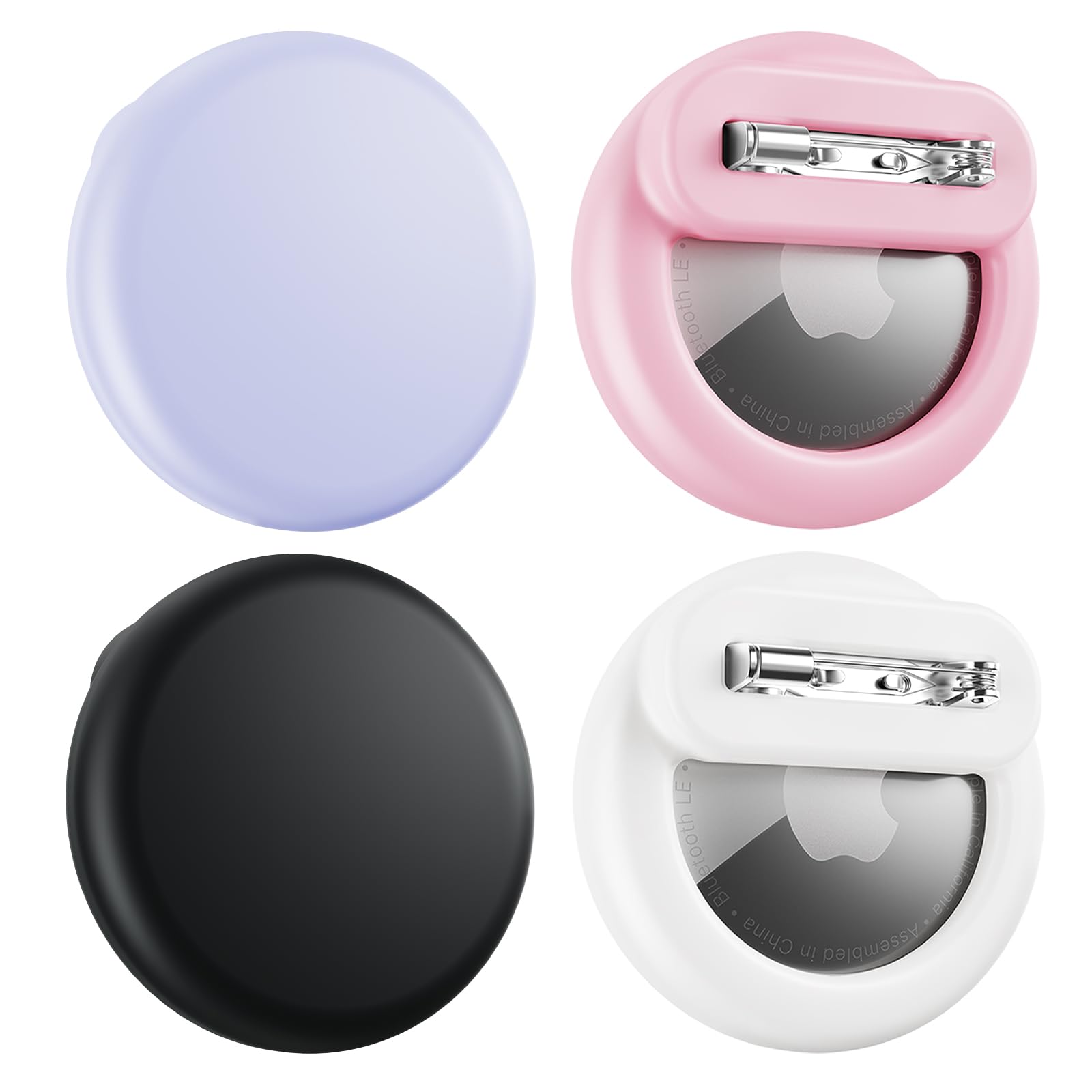 Bingcok AirTag Cover-4 Pack Apple Kids Hidden Case, AirTag Holder with Invisible Pin, Anti Lost, for Kids, Elderly, Luggage, Clothing