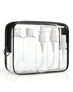 3-Pack TSA-Approved Clear Quart-Size Travel Toiletry Bags