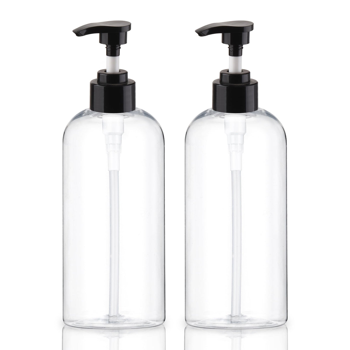 KREMORV Plastic Pump Bottles Dispenser 2Pack Empty Shampoo Bottle BPA Free