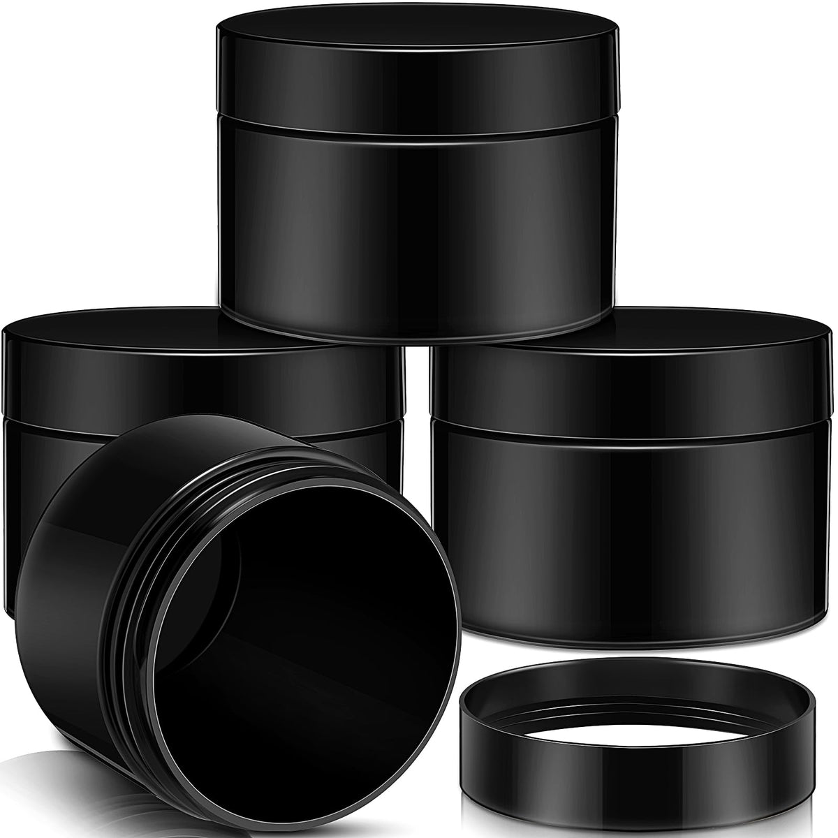 Patelai 4 Pcs Plastic Jars Wide Mouth with Lids