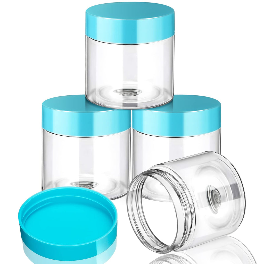 Patelai 4 Pcs Plastic Jars Wide Mouth with Lids