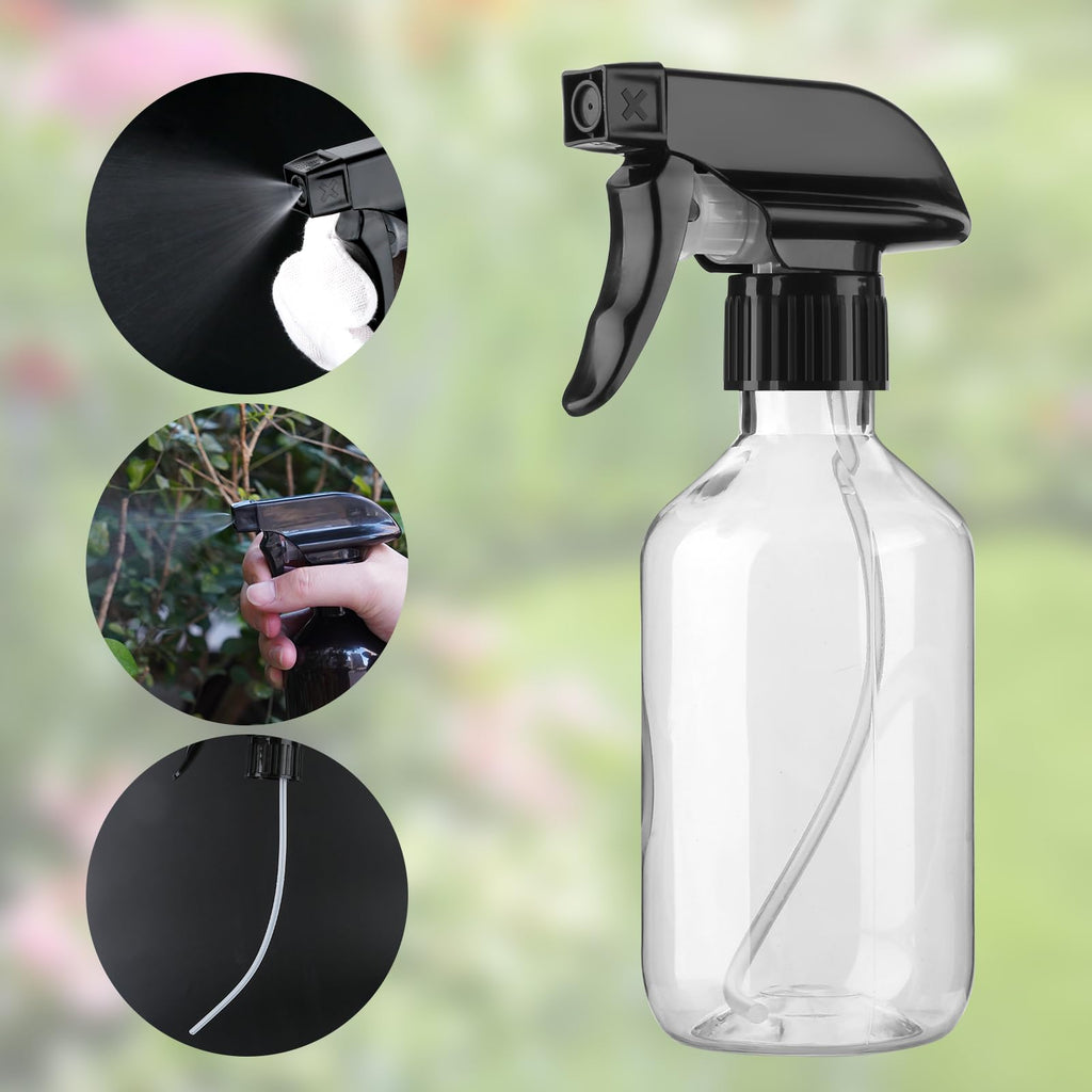Arkeiliy 2-Pack Leakproof Spray Bottles (300ml/10oz) - Adjustable Nozzle for Fine Mist & Jet Stream | Premium Refillable Plastic Bottles for Hair Styling, Plant Misting, Cleaning Solutions
