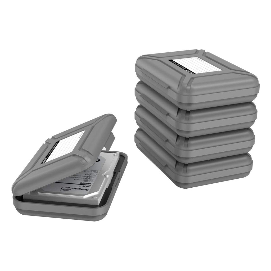 ORICO Hard Drive Case for 3.5 Inch HDD/SSD 5 Packs Portable Hard Drive Carrying Protective Storage Box Anti-Static and Shockproof -PHX Series