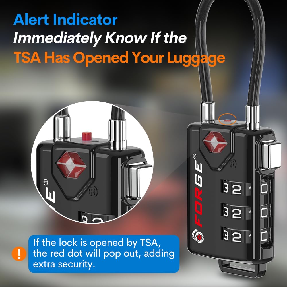 TSA-Approved Resettable Combination Cable Luggage Lock