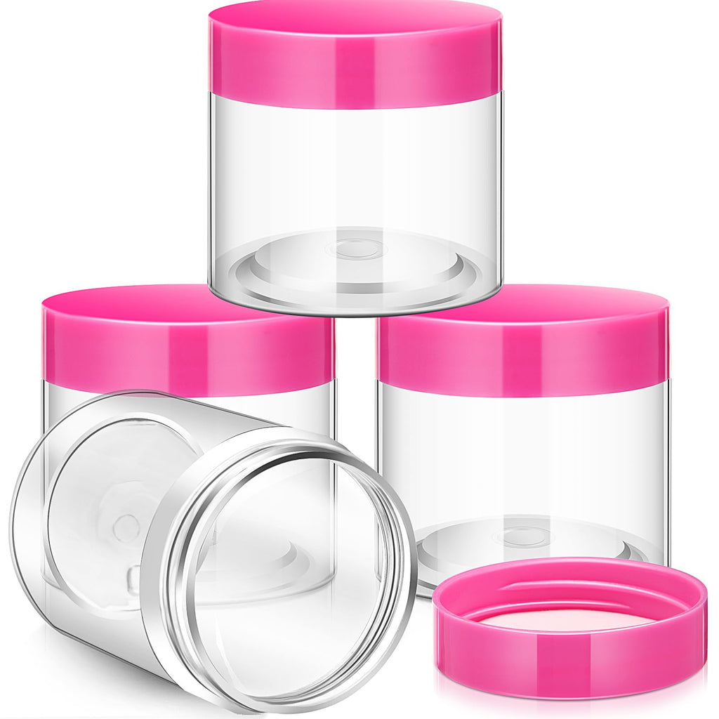 Patelai 4 Pcs Plastic Jars Wide Mouth with Lids
