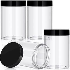 4-Pack Wide-Mouth Plastic Travel Jars with Lids
