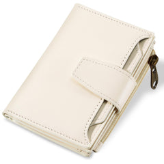 Compact RFID Blocking Leather Bifold Travel Wallet for Women