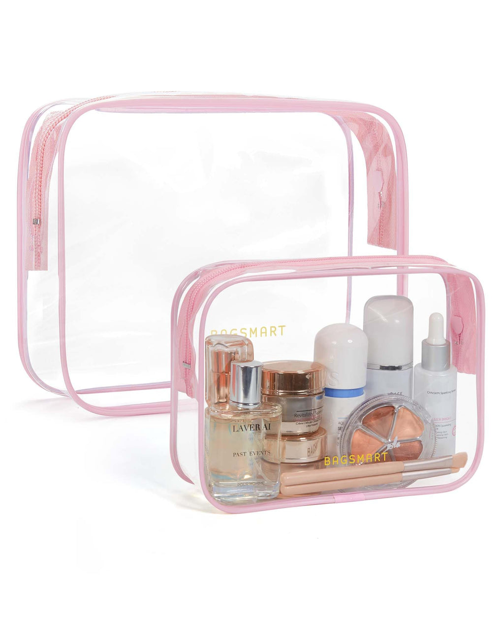 BAGSMART Clear Toiletry Bag, 3 Pack TSA Approved Toiletry Bag Quart Size Bag