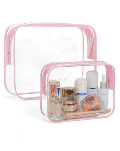3-Pack TSA-Approved Clear Quart-Size Travel Toiletry Bags