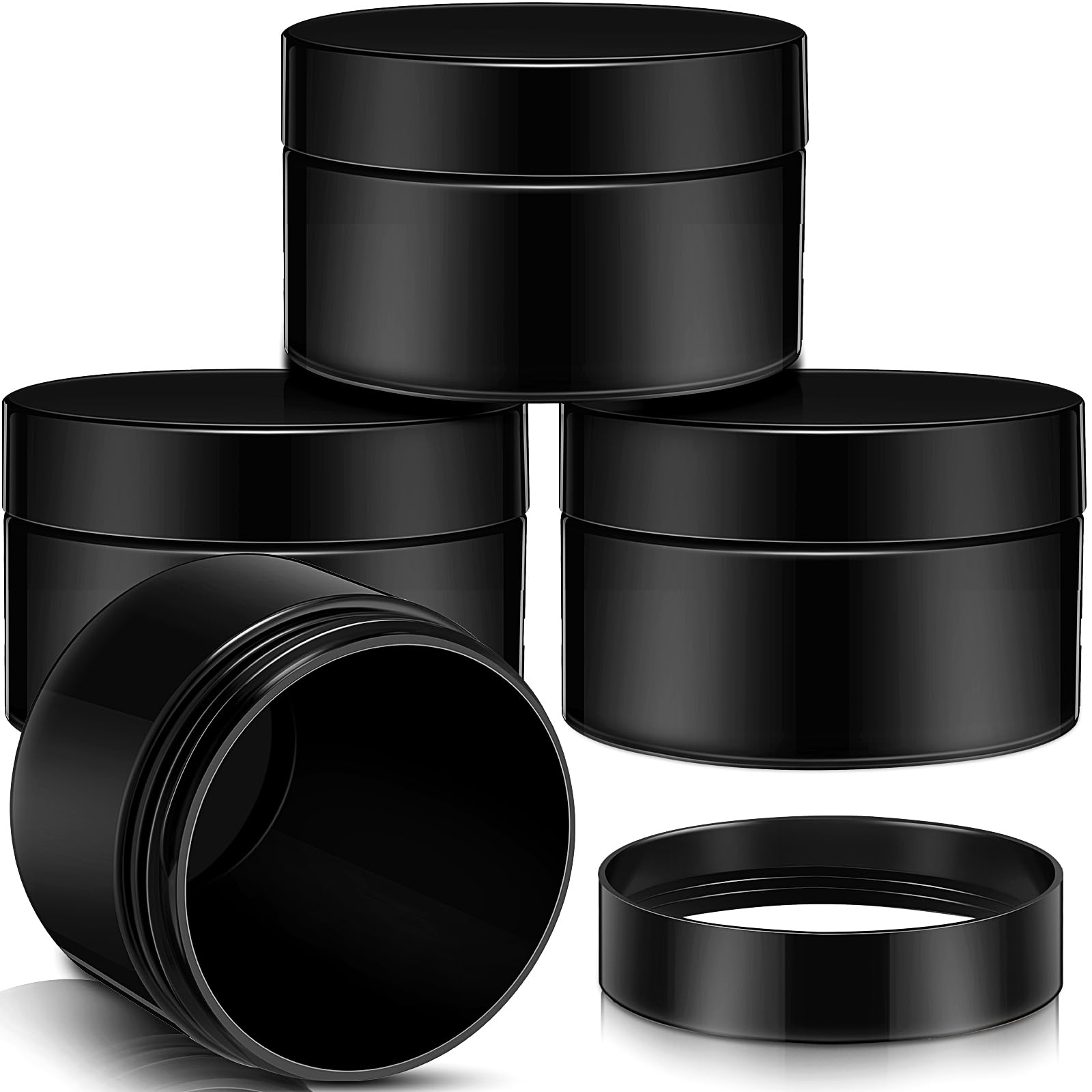 Patelai 4 Pcs Plastic Jars Wide Mouth with Lids