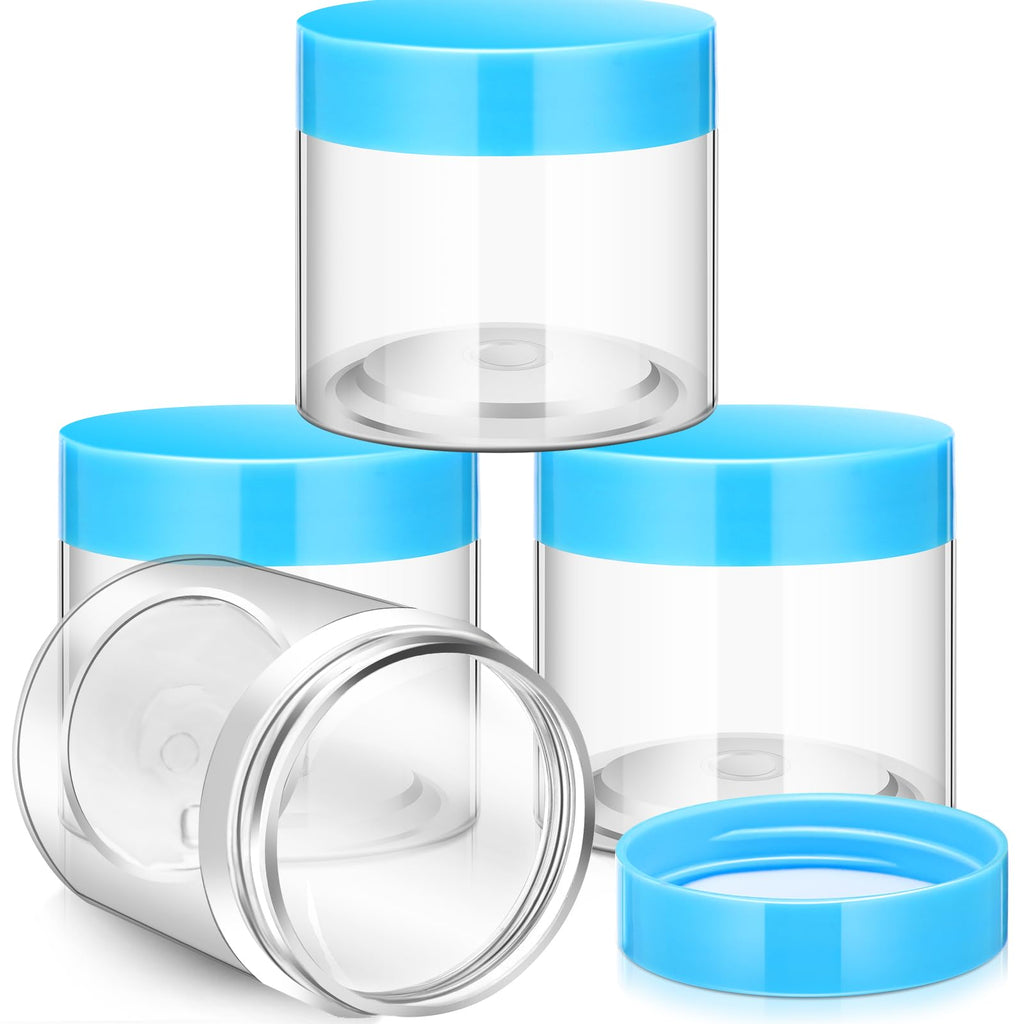 Patelai 4 Pcs Plastic Jars Wide Mouth with Lids
