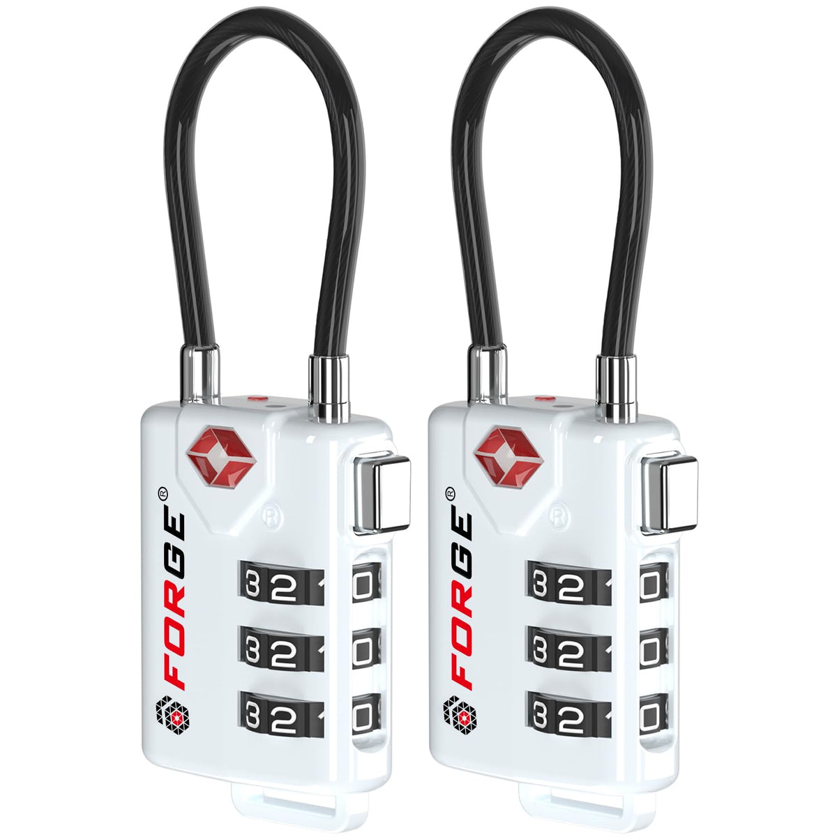 TSA Approved Cable Luggage Locks, Re-settable Combination with Alloy Body