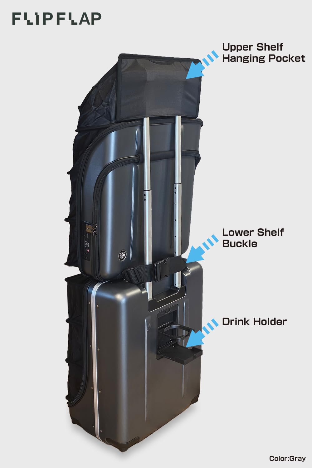 EDISON LAB FLIP The Suitcase That Turns Into a Shelf 47L Carry-On Lightweight Polycarbonate Silent Detachable Wheels TSA Lock Front-Open PC Cabin Approved for Business Travel Easy Caster Replacement
