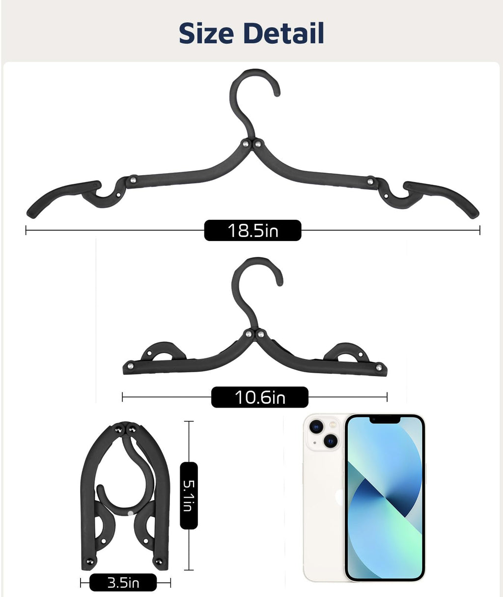Travel Hangers, Cruise Ship Essentials Foldable Plastic Hangers Travel Essentials, Portable Cruises Must Haves, for Suitcase, RV Camping Airplane