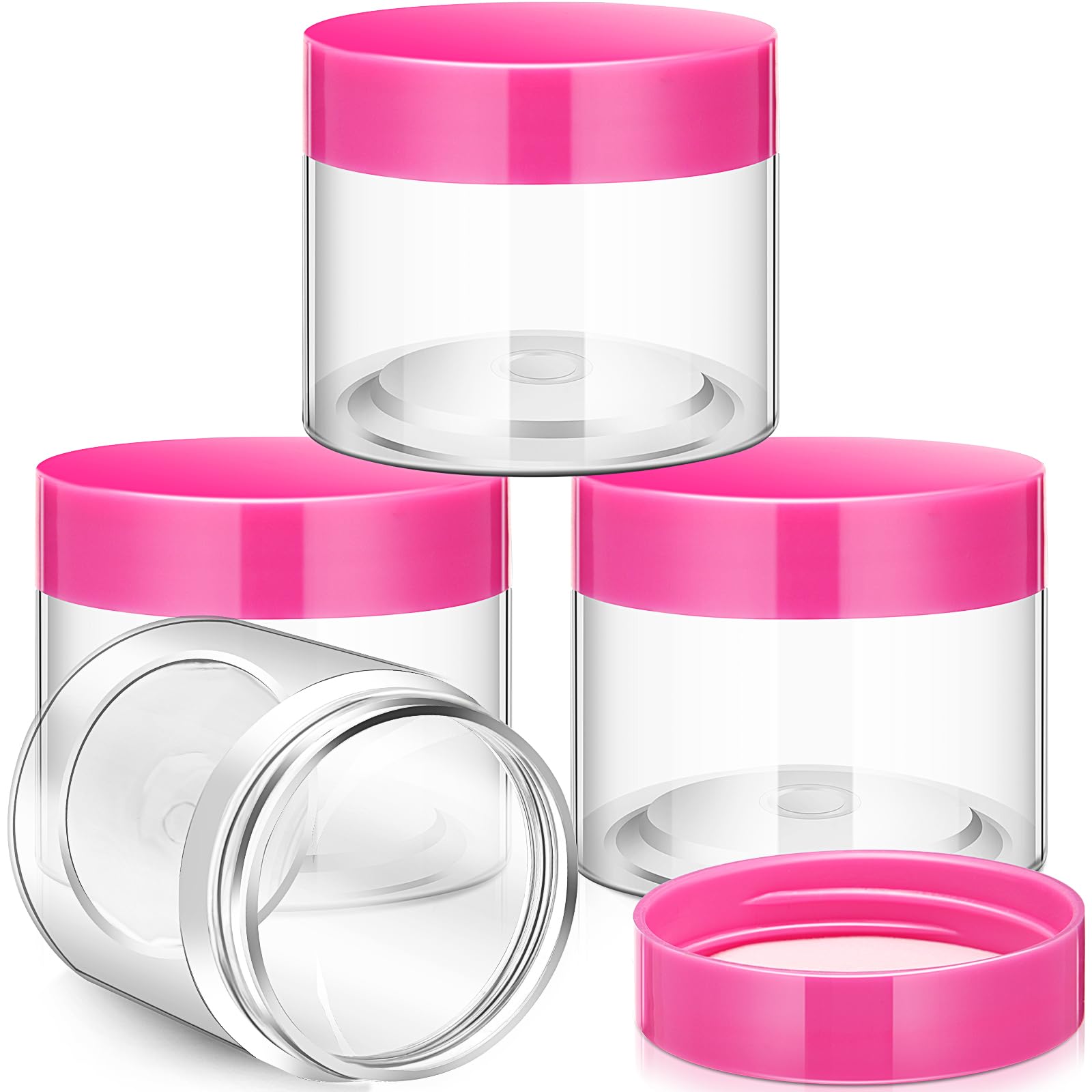 Patelai 4 Pcs Plastic Jars Wide Mouth with Lids