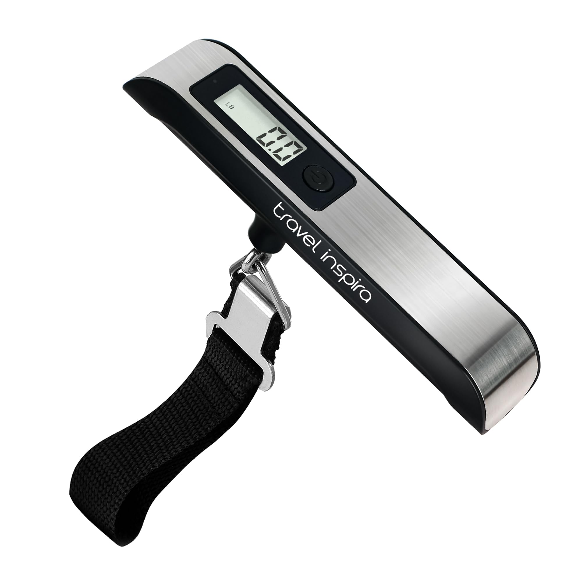 travel inspira Digital Luggage Scale – Portable Hanging Suitcase Weight Scale for Travel, 110 lb Capacity, Backlit LCD Display, Prevents Airport Overweight Fees, Battery Included