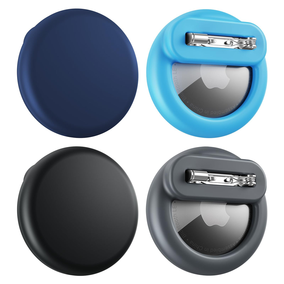 Bingcok AirTag Cover-4 Pack Apple Kids Hidden Case, AirTag Holder with Invisible Pin, Anti Lost, for Kids, Elderly, Luggage, Clothing