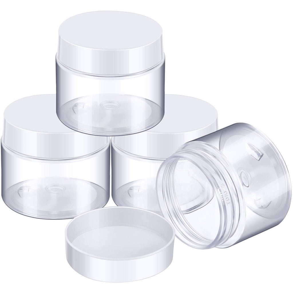 Patelai 4 Pcs Plastic Jars Wide Mouth with Lids