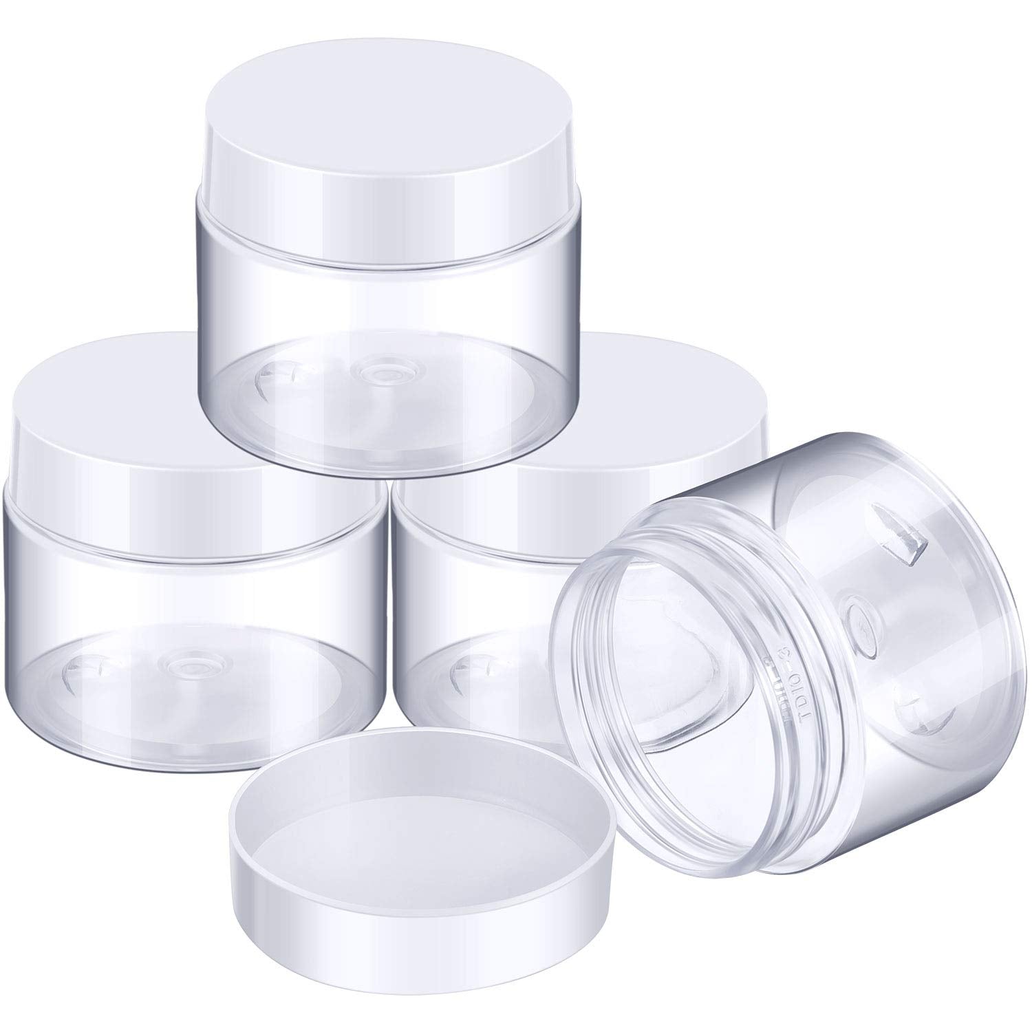 Patelai 4 Pcs Plastic Jars Wide Mouth with Lids